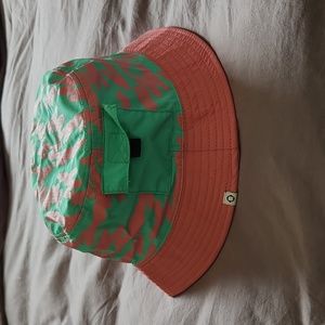 Pink and green reversible bucket hat